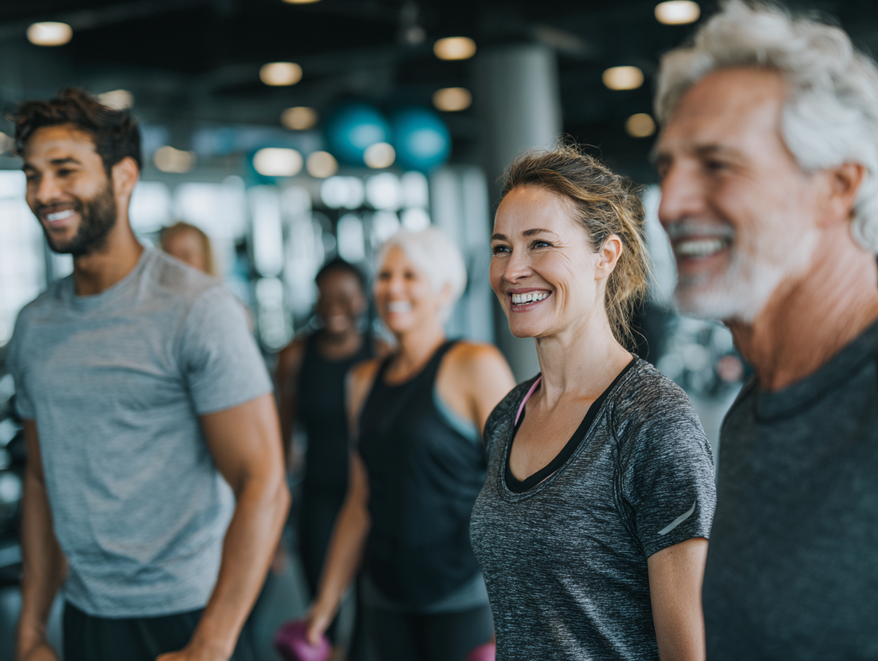 Активні люди різного віку займаються фітнесом